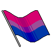A waving bisexual flag.